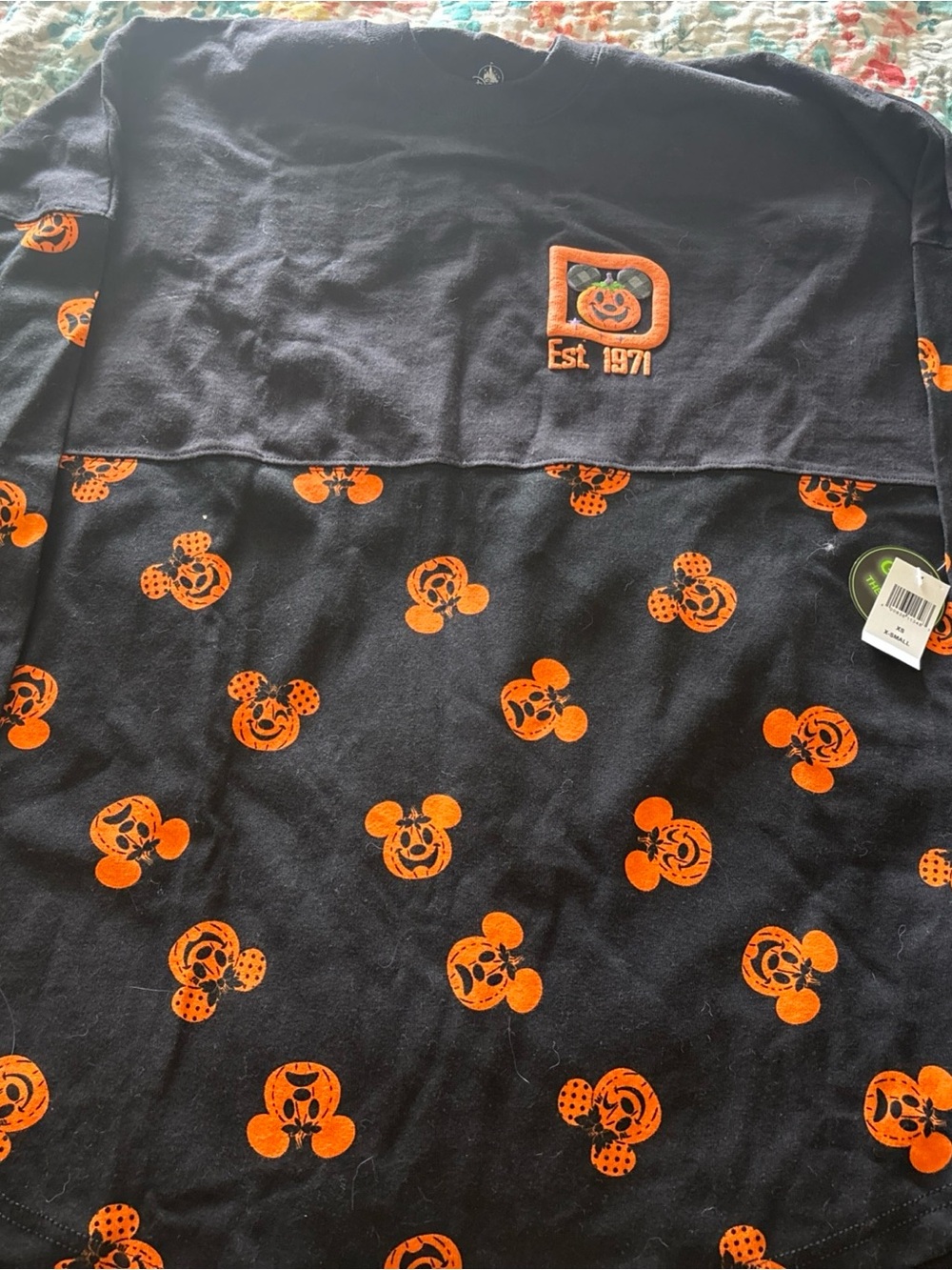 Disney Glow-in-the-Dark Black and Orange spirit jersey NWT